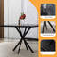 Table de salle à manger carrée noire de 38,6 po x 38,6 po x 30,2 po, de style Mid-Century moderne et en fer, compacte et facile à assembler pour 4 à 6 personnes-1800509363