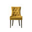 Ensemble de 2 chaises de salle à manger rembourrées en velours, jaune et espresso-867883467