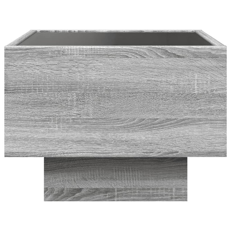 Damaiah Glass Top End Table, Grey Sonoma