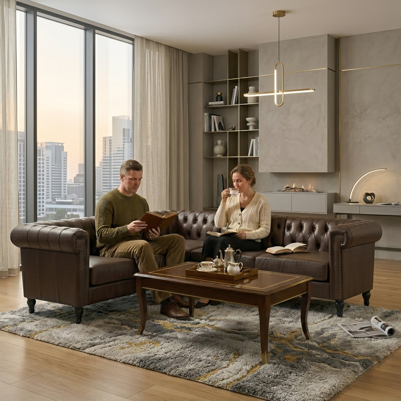 Canapé modulaire Chesterfield, Brown
