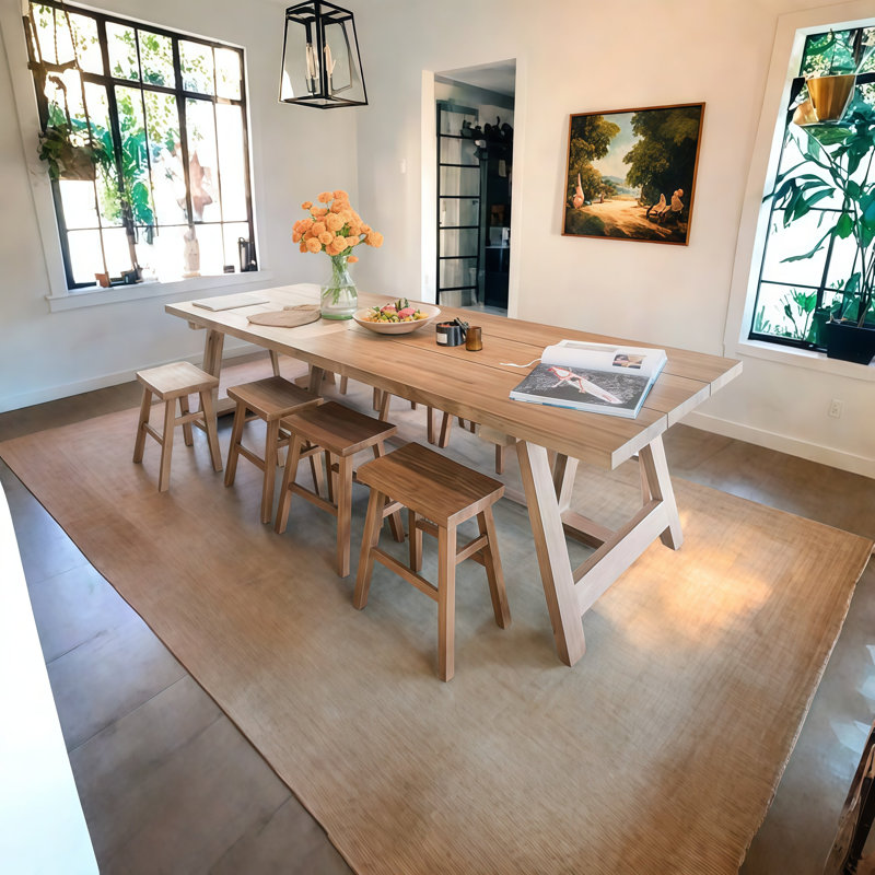 Rectangular Solid Wood Dining Tables, 29.5"H x 63"L x 27.6"W 