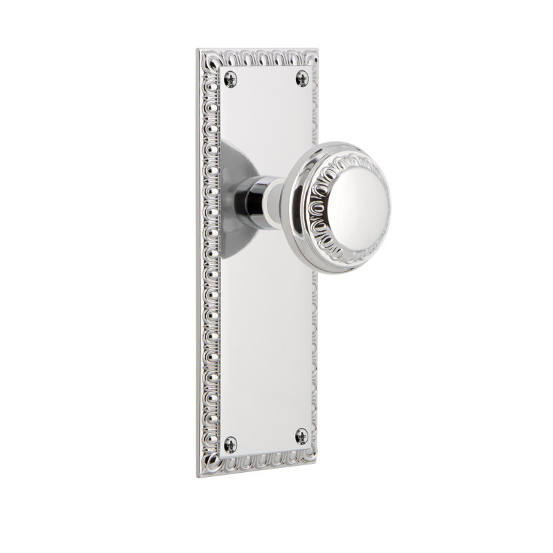 Nostalgic Warehouse Neoclassical Plate Privacy (Bed & Bath) with Neoclassical Knob, Antique Brass, 2.75", Privacy