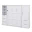 Grand lit escamotable mural avec garde-robe, tiroirs et tablettes-1186344900