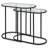 Lutterworth 2-Piece Oval Tempered Glass Top Nesting Tables with Iron Base -1812090584