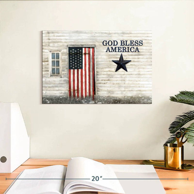 Drapeau américain Borges God Bless, H 8 po x l 12 po