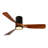 LED Indoor/Outdoor Flush Mount Matte Ceiling Fan With Wood Blades, 6-Speed DC Remote Control-935088648