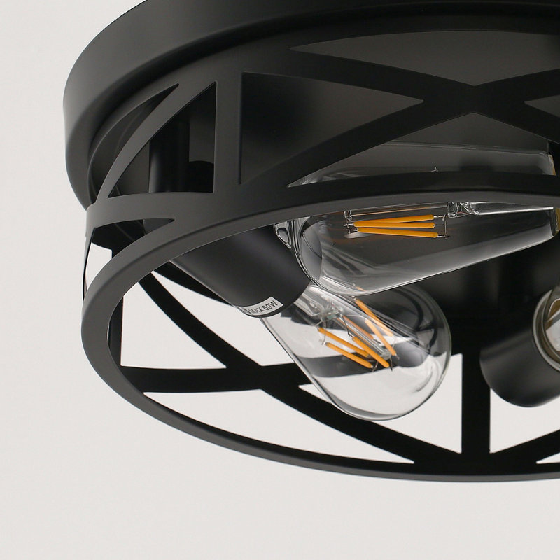 Plafonnier encastré tambour noir clair Marika