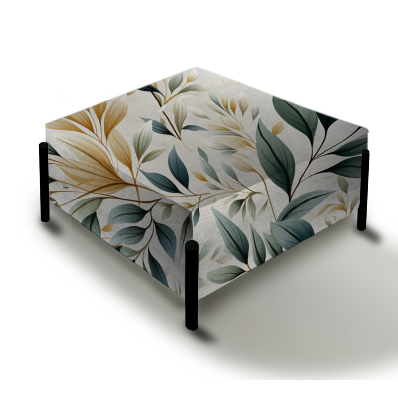 Neutre feuilles - grand repose-pieds carré Plants