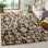 Tapis floral en laine noué à la main Oushak