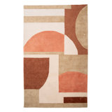 Rug Geometric Area Rug in Terracotta