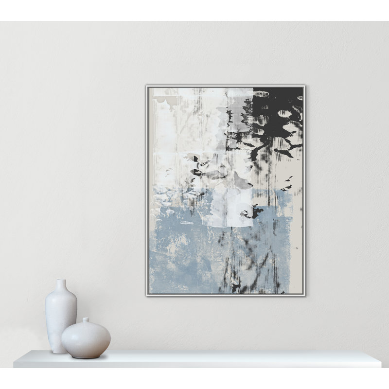 «Reflections In Blue II» par Isabelle Z, H 49,5 po x l 37,5 po, Blanc