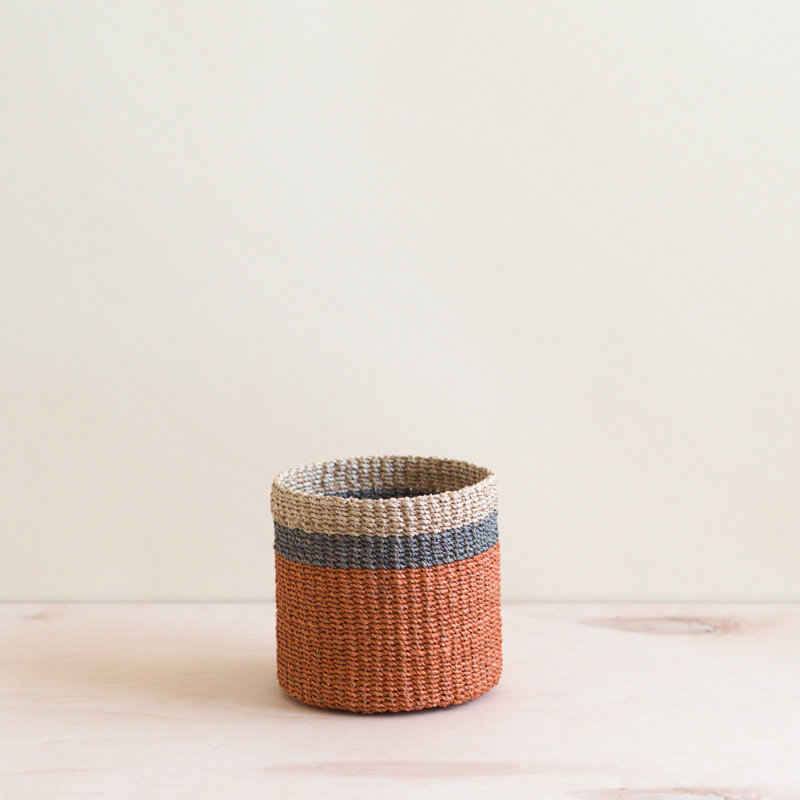 Cylinder Tabletop Basket, Orange