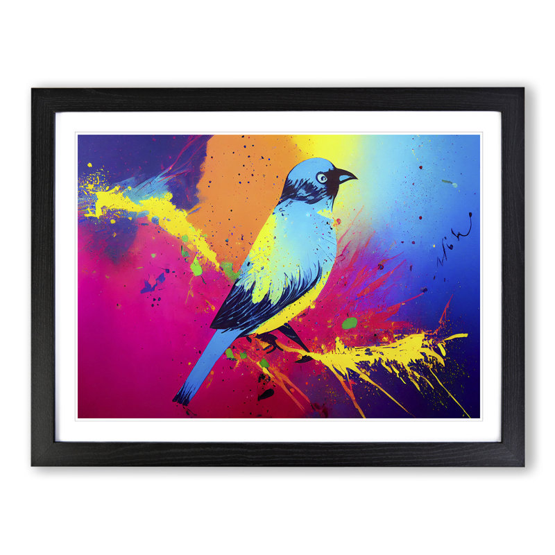 Bird Splash Vol.5 Abstract - Framed Print, Black, 25cm H x 34cm W x 2cm D