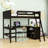 Wood Loft Bed with Desk and Shelves-123247229-70556375