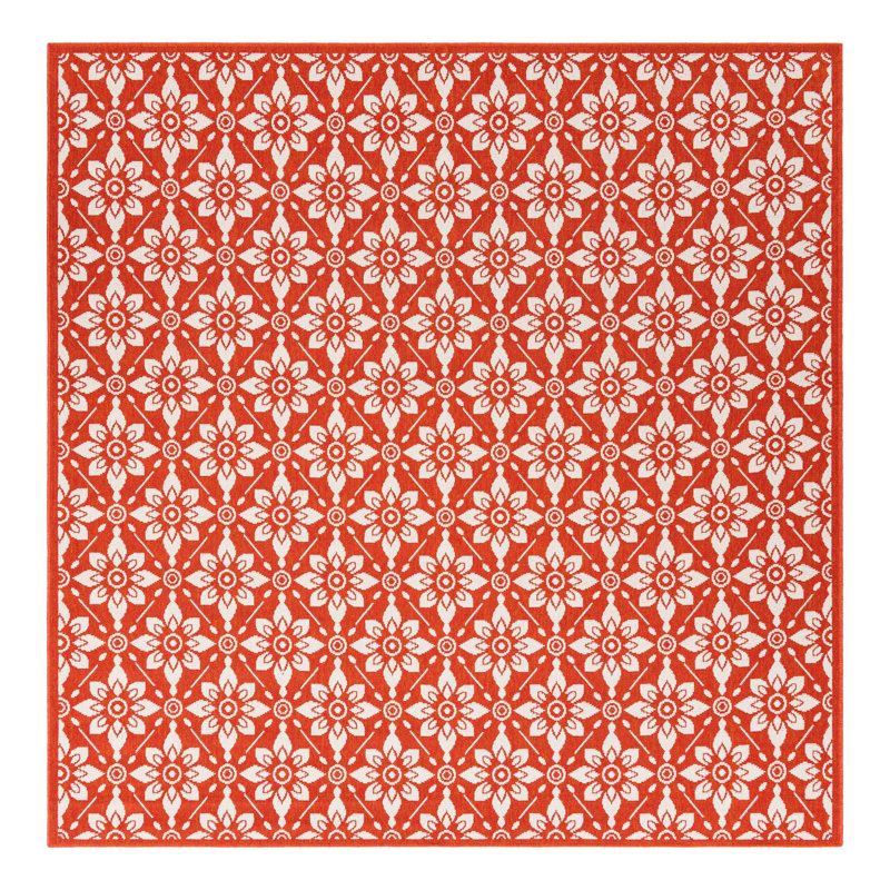 Indoor/Outdoor Trellis Area Rug, Square 7'10"