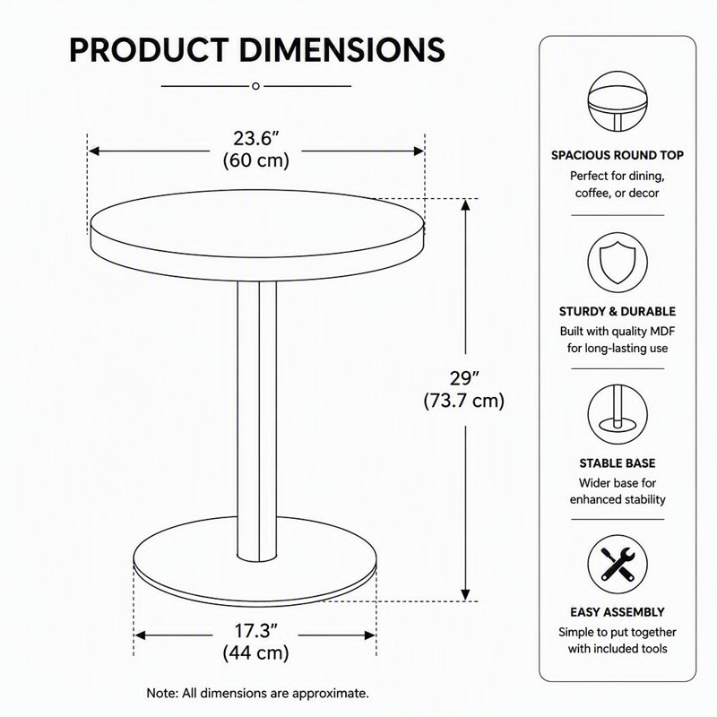 Table de bistro ronde avec plateau en marbre brillant UV et bordure en acier inoxydable doré, Bleu / Doré