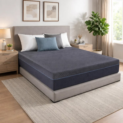Maya Queen Mattress, Green Tea Gel-Infused Memory Foam, Gray Fabric 11 Inch
