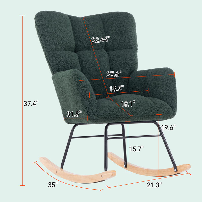 Friedell Rocking Chair, Dark Green
