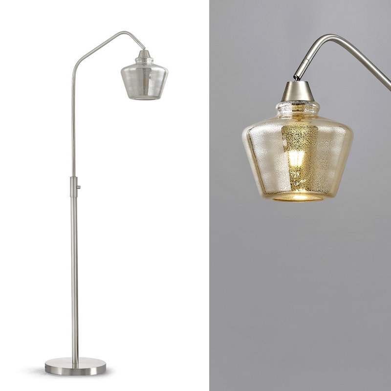 Fatos 66'' Accent Floor Lamp, Mercury, Brushed Nickel