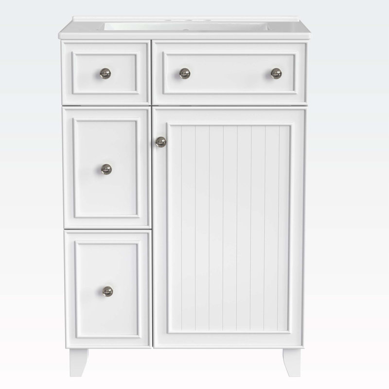 Stillas 24'' Bathroom Vanity with Ceramic Top, White