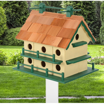 Siragan 24'' H x 23'' W x 24'' D Post Birdhouse