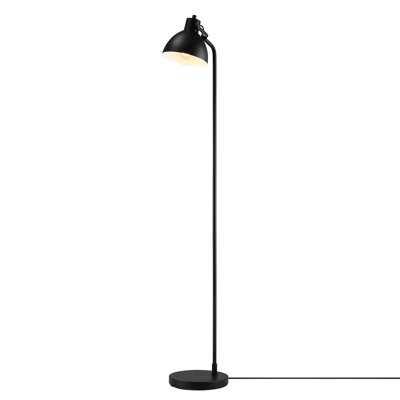 Lampe sur pied 60 po, noir mat, interrupteur rotatif marche / arrêt sur prise, cordon noir de 6 pieds, lampe de lecture
