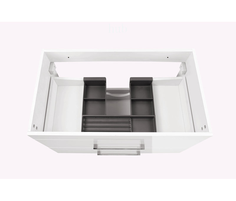 Meuble-lavabo mural de 32 pouces avec tiroirs doubles, système de fermeture en douceur, lavabo en céramique et structure en aluminium - parfait pour les salles de bain modernes et minimalistes