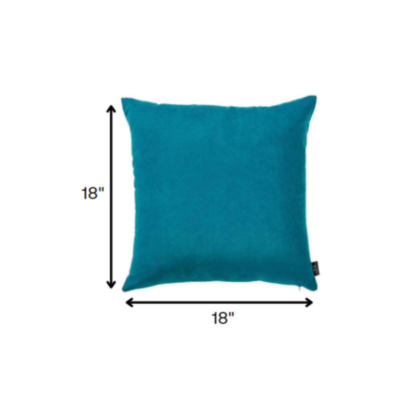 Coussin lombaire, Bleu sarcelle, H 18 po x l 18 po, Carré