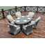 Arverne 6 - Person Wicker Patio Dining Set with Oval Table , Cushions Included