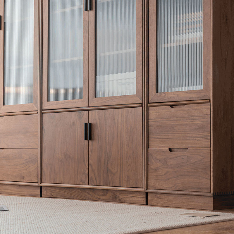 Light luxury black walnut bookcase