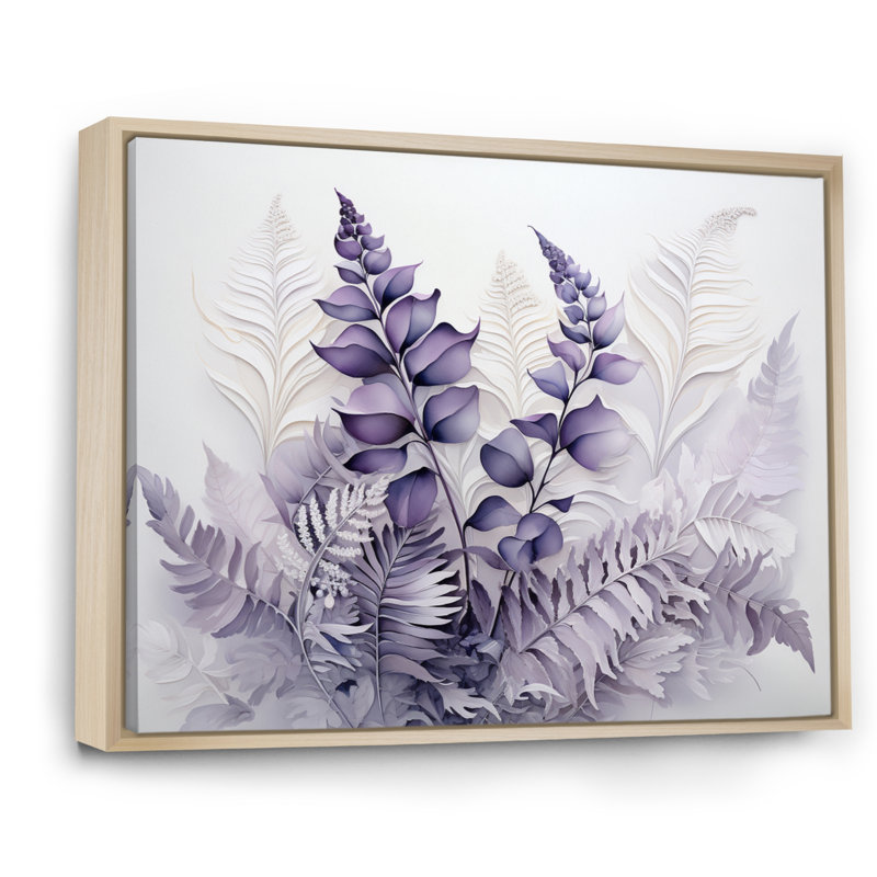 Ferns Violet Dream I - imprimé, H 12 po x l 20 po x P 1 po, Cadre naturel flottant