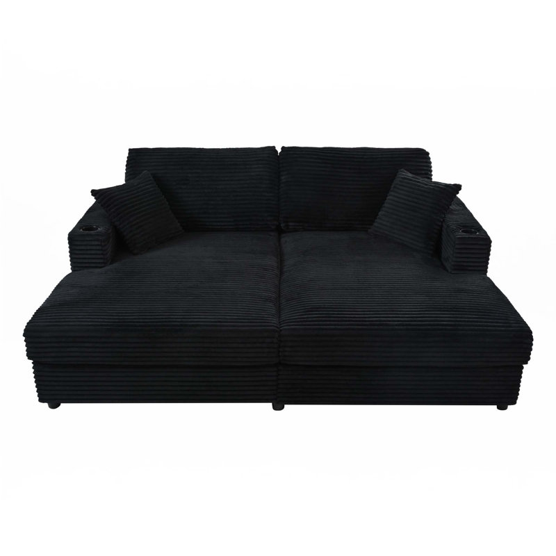 Canapé-lit 86,5 po, Noir