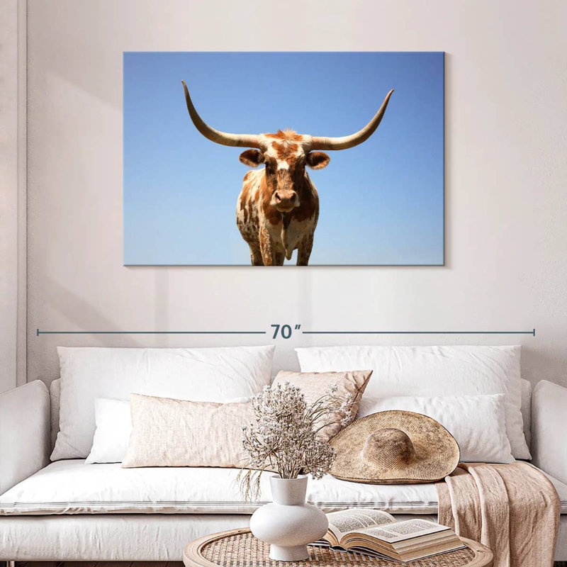 Longhorn Cattle Portrait, 30" H x 45" W
