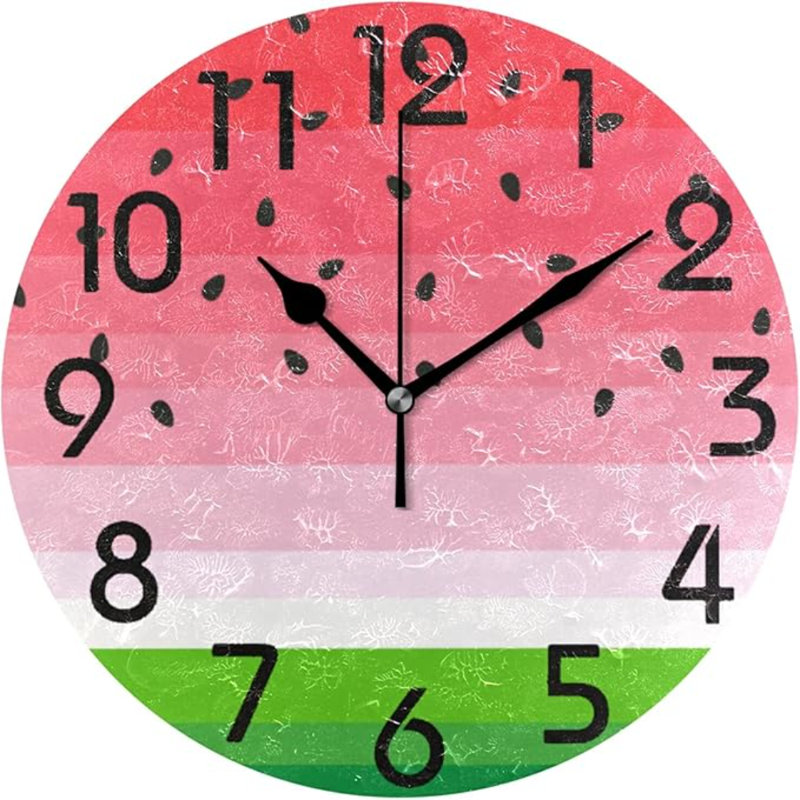 Horloge murale ronde à pastèque Naanle Summer Cut