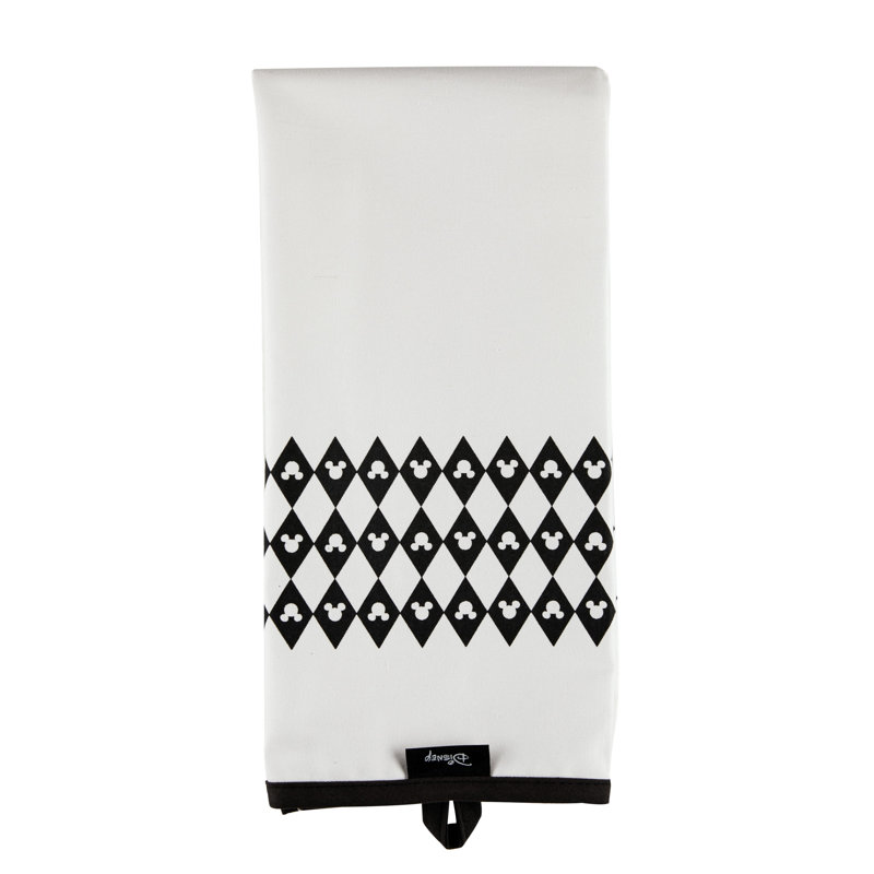 Disney Home Monochrome Kitchen Towels, 2 Piece, White