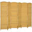 Paravent 6 panneaux, écran d'intimité pliable de 6 pi de hauteur, cloison murale autoportante tissée à la main pour bureau à domicile, chambre à coucher, bois naturel