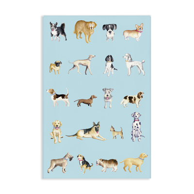 Dog Breeds on Blue Canvas, design by Andi Metz