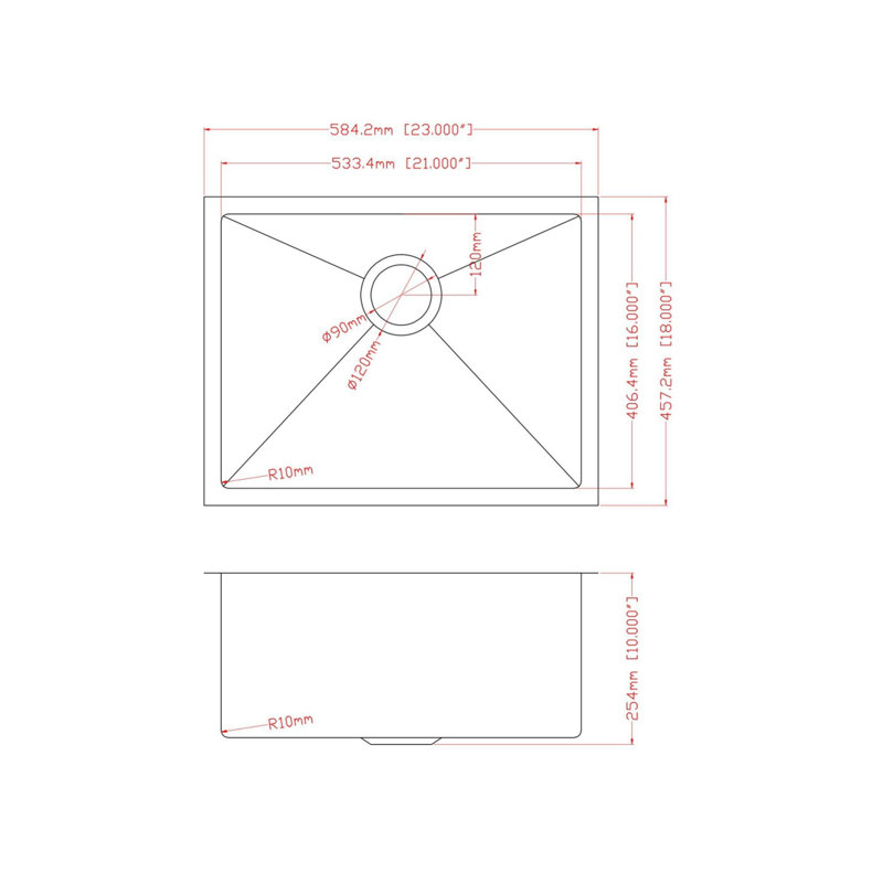 Small Undermount Kitchen Sink – Deep Basin