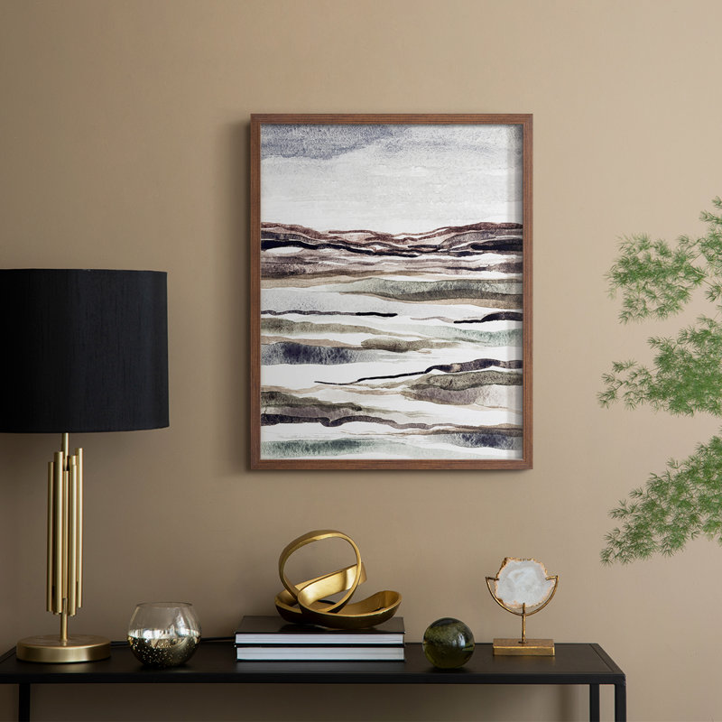 «Mute Earth Layers II», reproduction encadrée - bois massif, H 15 po x l 12 po, Noyer