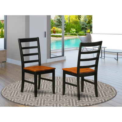 Chaises de salle à manger Parfait - Ensemble de 2 chaises à dossier en bois, noir et cerisier