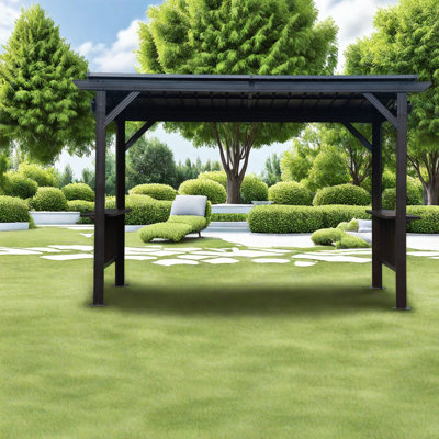 Gazebos spacieux en acier (structure incluse), auvent de barbecue moderne pour terrasse