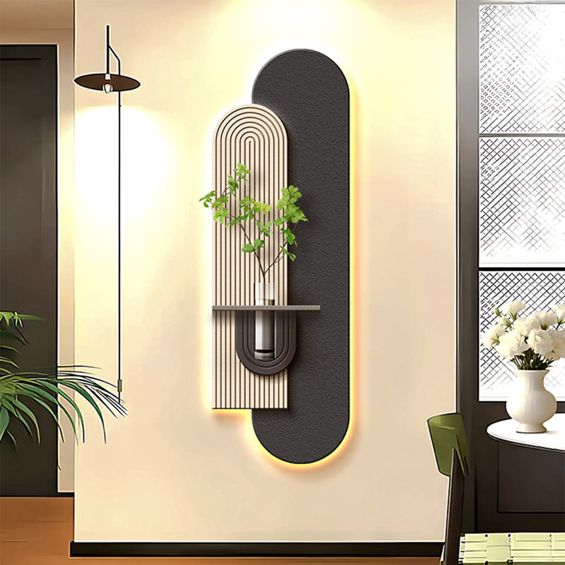 Art mural en bois manufacturé noir et blanc, H 39,37 po x l 12,99 po