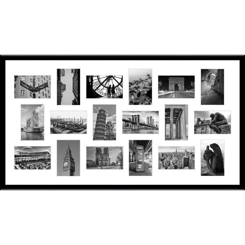 Abdusbasiyr Wood Picture Frame with Mat, Glossy Black