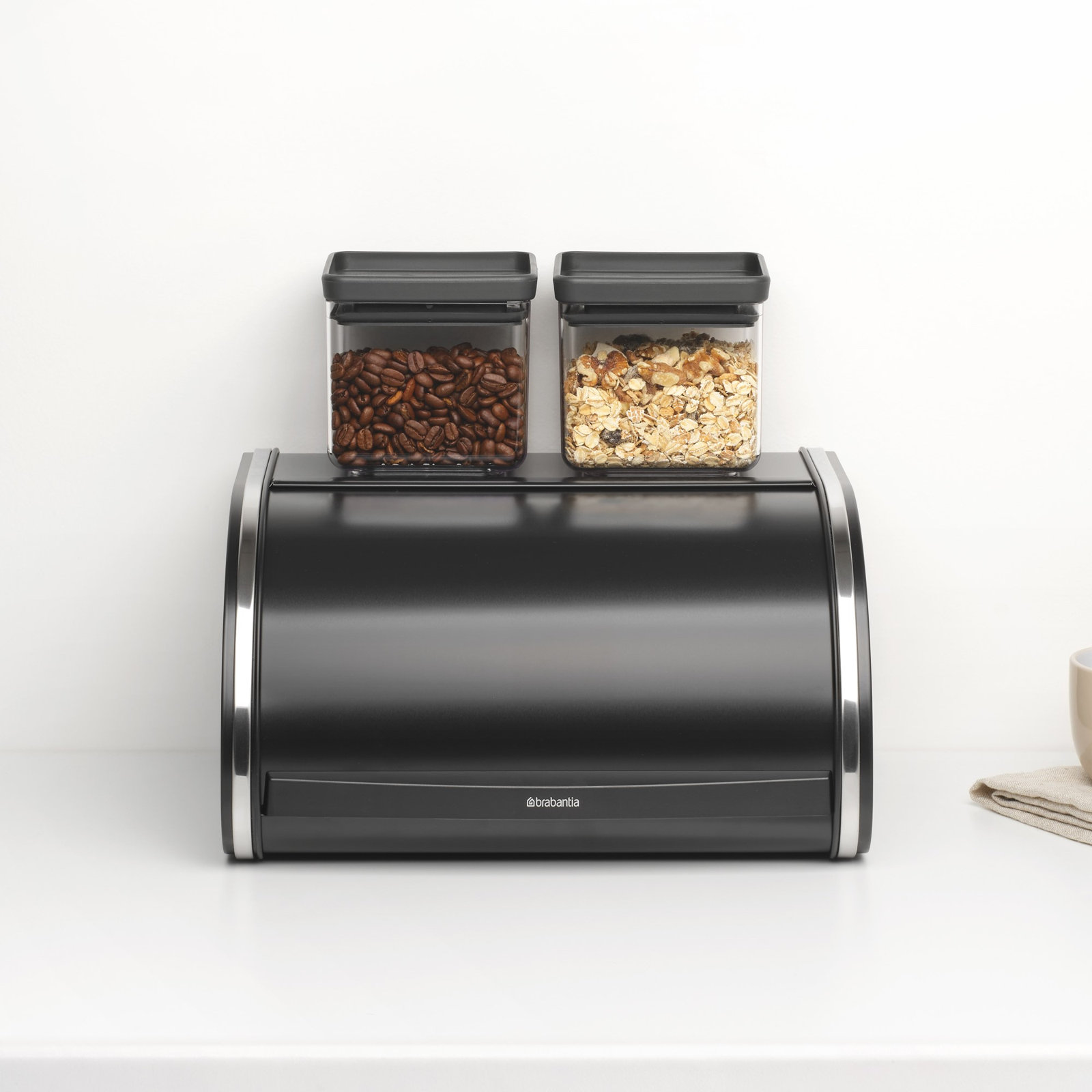 Brabantia Medium Roll Top Bread Box, Matte Black