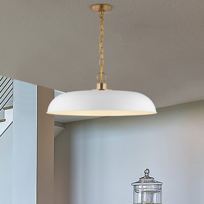 Eddy 1-Light Dimmable Steel Dome Pendant