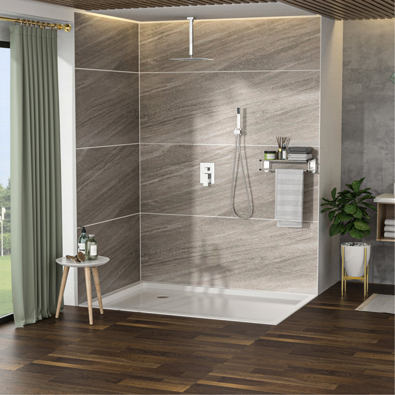 Dual Shower Kit - 10 Inch Ceiling Mount With Rainfall Head And Handheld, Easy Maintenance Handheld Shower, Feature, Silver