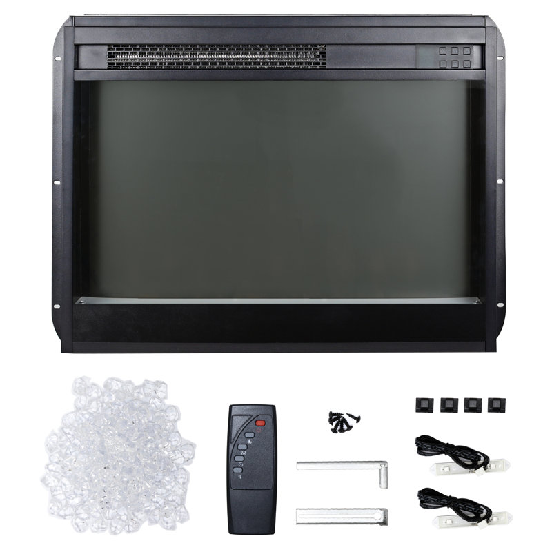 Foyer électrique ultra mince - 23 pouces, chaleur 5000 / H, télécommande, minuterie, protection contre la surchauffe, infrarouge encastrable