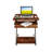 23.6" Z-Shaped Computer Desk with Keyboard Tray and Wheels, Compact Study Table for Small Spaces-2022873937