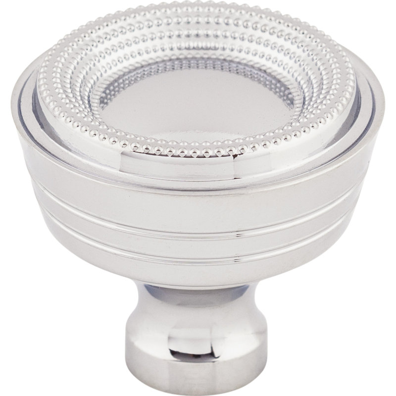Beaded 1 5/16" Diameter Round Knob, Polished Chrome