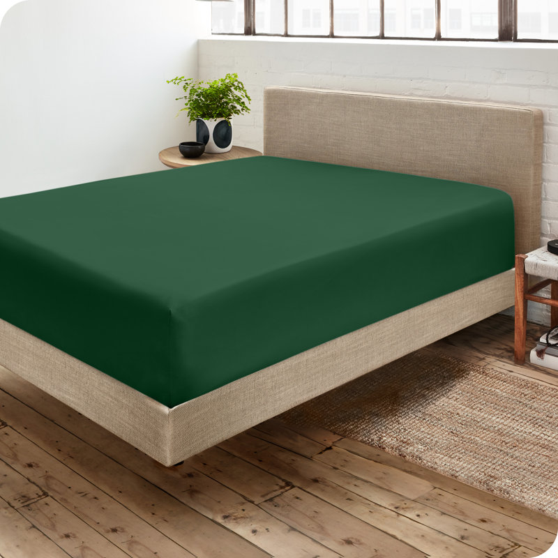 Drap-housse en microfibre, Vert forêt, Drap-housse de taille double